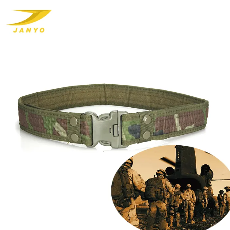 Customization high quality outdoor adjustable waterproof oxford belt camouflage Nylon Buckle belt for men