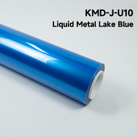 KING MARTIN Film de protection de peinture sans DMF, autocollants de carrosserie automobile, adapté aux voitures, bleu lac métallique liquide, TPU couleur PPF