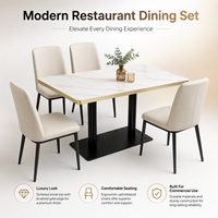 Juego de Comedor Moderno para Restaurante con Cubierta de Piedra Sinterizada y Estructura de Grado Comercial - Asientos de Lujo para Cafetería, Hotel, Bistro