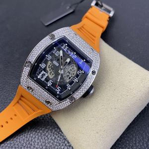 Montre mécanique automatique pour homme <span class=keywords><strong>de</strong></span> luxe 010, incrustée <span class=keywords><strong>de</strong></span> diamants, en forme <span class=keywords><strong>de</strong></span> <span class=keywords><strong>tonneau</strong></span> à <span class=keywords><strong>vin</strong></span>, miroir saphir, montre <span class=keywords><strong>de</strong></span> haute qualité - Product Image 5