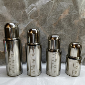 Biberon en acier inoxydable avec graduations, style gobelet pour maman, couleur argent - Product Image 6