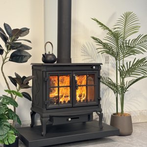 Caminetto in Ghisa a Legna dal Design Tradizionale, Riscaldamento Decorativo, Installazione Autoportante, Garanzia 5 Anni, <span class=keywords><strong>per</strong></span> Soggiorno Interno - Product Image 2