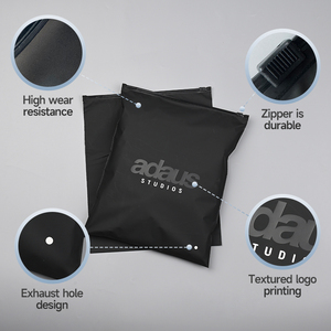 Hot Selling Reusable <strong>Plastic</strong> Packaging Clothes Eco-friendly And Durable Black Translucent Frosted Zipper Bag For Garment Packing - Product Image 2