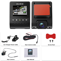 Caméra de tableau de bord Podofo 4K à double objectif, enregistrement en boucle, vision nocturne, WIFI, GPS, Type-C, caméra avant 4K + caméra arrière 1080P, fournisseur en gros