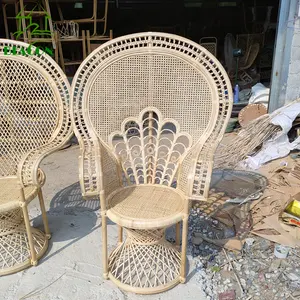 Chaise en rotin osier paon, chaise de mariage en rotin, patio, bois tissé, vente en gros