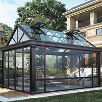 Certifications de qualité prix usine Kits maison maisons en verre sur pied en aluminium rétractable mobile véranda véranda