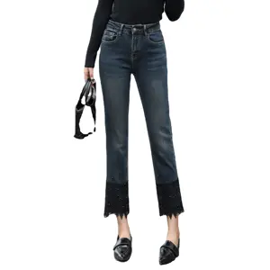 Jeans en denim pour femmes Nouvelle mode Jeans de luxe Streetwear Flare Bell Bottom Casual pour femmes Custom Fashionable Ladies High