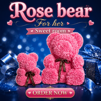 Ours en mousse PE de 20 cm, rose, fait main, classique, de haute qualité, respectueux de l'environnement, boîte cadeau pour la Saint-Valentin, la fête des mères, la remise des diplômes, Pâques