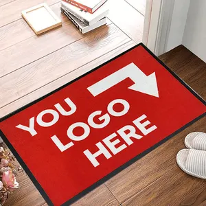 Commercial Carpet Logo Mat Custom Printed Rubber Floor Entrance polyester Door Mat for Store