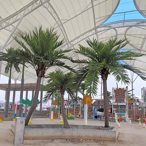 Palma realistica artificiale all'aperto finto palmare alta 10 piedi grande pianta di cocco nozze decorazioni finte <span class=keywords><strong>verdi</strong></span> palme - Product Image 4