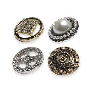 Metal Buttons For Clothing Decorations 15 18 20 23 25 28 30 Mm Round Rhinestones Alloy Eyelet Buttons Irregular Shape - Product Image 1