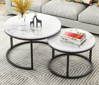 Ensemble de tables basses de haute qualité, vente chaude, meubles de salon de luxe, design durable, cadre en bois ovale moderne