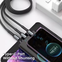 Avec LED 3 en 1 Chargeur USB Type-C Chargeur pour iPhone Câble Mirco Câbles de données USB 1m 2m Câble Type C pour téléphone portable