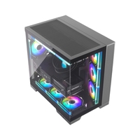 Boîtier d'ordinateur de jeu PC tour moyenne Flow White JNP-C708H pour joueur