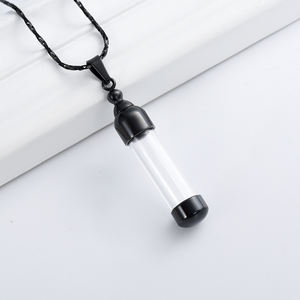Jijd1022 tubo cilindrico di vetro in acciaio inossidabile gioielli per cremazione animale umano cenere ciondolo ricordo - Product Image 5