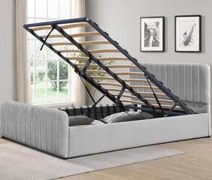 Khung giường ngủ có ngăn chứa đồ, bọc vải nhung, kích thước Queen/<span class=keywords><strong>Double</strong></span>, nhà cung cấp bán buôn từ nhà máy, dành cho nội thất phòng ngủ - Product Image 1