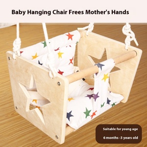 Gran oferta, columpio colgante de madera para interiores y exteriores, <span class=keywords><strong>hamaca</strong></span> de lona para bebés, para jardín de infantes, casa de juegos - Product Image 2