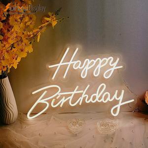 Letrero de neón Led de feliz cumpleaños personalizado al por mayor para fiesta, boda, hogar, evento, habitación, decoración acrílica, letreros electrónicos digitales, luces - Product Image 5