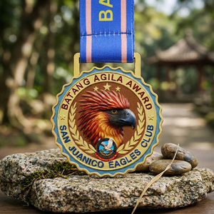 Medallas Conmemorativas de Aleación Dorada con Patrón de Águila en 3D y Recubrimiento de Color, Medallas Metálicas Personalizadas para Eventos de Clubes y Premios por Logros - Product Image 3
