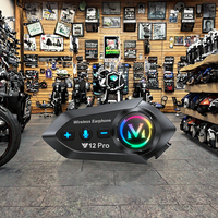 Nouveauté : Effet lumineux RVB pour casque sans fil Bluetooth avec audio FM, accessoires pour casque de moto