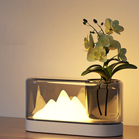 Lampes de table de montagne créatives avec port de charge USB 1200mAh batterie multicolore éclairage LED lampe de bureau pour jardinière succulente