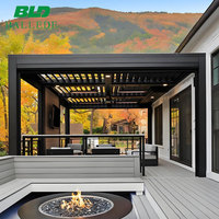 Pergola motorisée autoportante en aluminium sur mesure, résistante aux ouragans, avec toit à lames orientables électriques, pour projet résidentiel