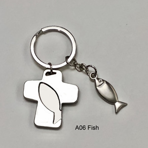 Trading Offre Spéciale Exquis Croix En Alliage De Zinc Porte-clés De Poisson En Métal Pour La Fête - Product Image 1
