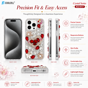 เคสโทรศัพท์กันกระแทก KINGSOUL แบรนด์หรู รุ่น 3D รูปหัวใจ สีสันสดใส วัสดุ TPU+PC พร้อมห่วงแม่เหล็ก ติดตั้งง่าย ประดับเพชรระยิบระยับ - Product Image 1