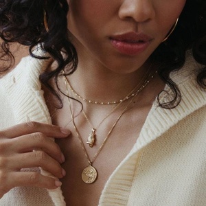 Milskye-Cadena de Plata de Ley 925 con moneda redonda, colgante collar con, caja chapada en oro de 18k, para mujeres - Product Image 2