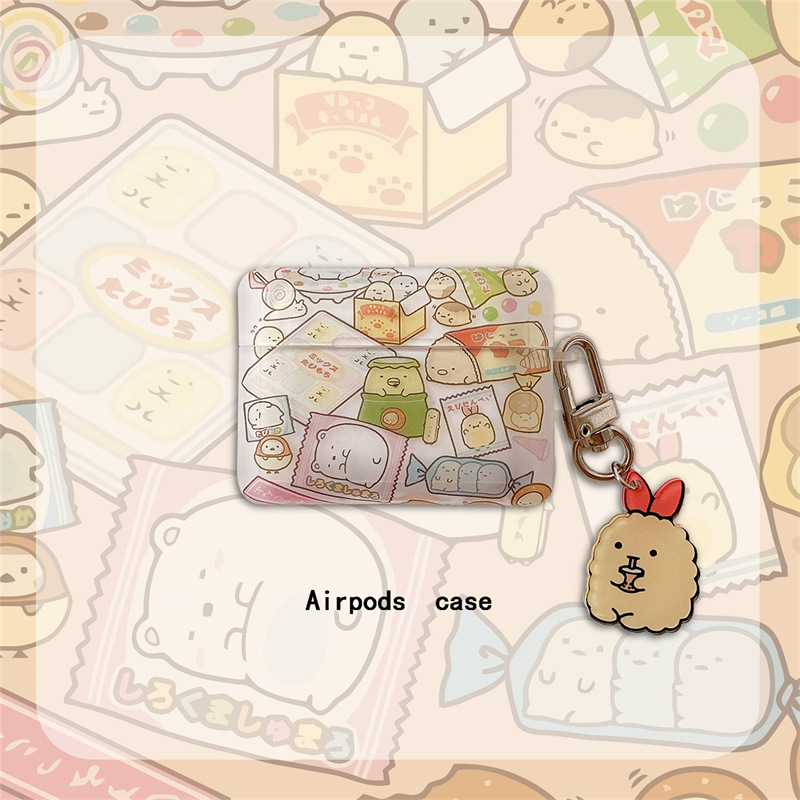 Для AirPods 1 2 чехол 3D мультфильм прекрасный Sumikkogurashi Аниме Дизайн чехол для наушников Airpod защитный чехол аксессуары с крючком