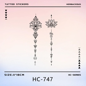 Pegatinas de <span class=keywords><strong>Tatuajes</strong></span> Realistas con Letras, Estilo Herbal, Semipermanentes, de Lujo, Simulan <span class=keywords><strong>Tatuajes</strong></span> para <span class=keywords><strong>Brazo</strong></span>, Muñeca y Espalda de Mujer, Color Negro - Product Image 1