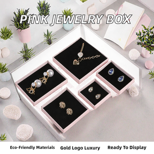 Caja de Regalo de Joyería de Lujo Ecológica con Materiales Reciclados, Forro de Esponja, para Anillos, Aretes y Collares, con Logotipo Personalizado, Empaque al por Mayor - Product Image 2