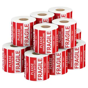 Chất lượng cao Tùy chỉnh màu Đỏ mong manh cảnh báo nhãn có thể tái chế và không thấm nước dính sticker cho sử dụng khác nhau