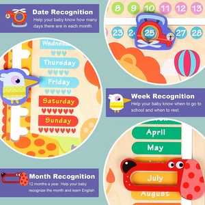 ของเล่นเด็ก 7 in 1 แบบมอนเตสซอรี่ ปฏิทินไม้แรกของฉัน นาฬิกาเรียนรู้สำหรับเด็กเล็ก - Product Image 5