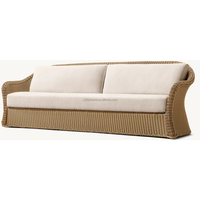 Ensemble de canapés en rotin PE moderne et luxueux avec tissu résistant aux intempéries et coussins amovibles pour meubles de jardin