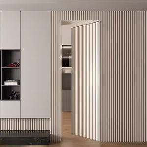 Alta qualità invisibile WPC griglia <span class=keywords><strong>porte</strong></span> esterne interna palestra impermeabile caratteristica bella porta nascosta in legno senza cornice - Product Image 4