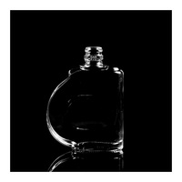 Bouteille à liqueur miniature en verre transparent de 130 ml, forme semi-circulaire en D, avec finition filetée, pour liqueur, brandy, spiritueux, cadeau