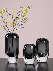 Jarrón de Cristal Moderno y Sencillo, Modelo Redondo y Pesado, Decoración para Sala de Estar, Porche, Restaurante, Hogar, Decoración Suave - Product Image 6