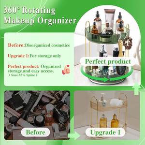 360 Rotating <b>Makeup</b> Organizer Large Skincare Make up Storage Perfume Organizers Cosmetic Dresser Organizer - Product Image 3