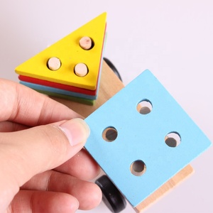 Unisex khối gỗ <span class=keywords><strong>Train</strong></span> <span class=keywords><strong>toy</strong></span> Set với bánh xe giáo dục Xây dựng đồ chơi cho trẻ em để nhận ra đường sắt theo dõi xe - Product Image 5