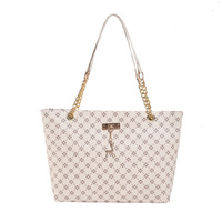 Sac fourre-tout d'épaule pour femme en PU, style rétro simple, imprimé lettres, avec fermeture éclair, grande capacité, idéal pour les voyages d'affaires