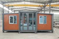 Maison conteneur préfabriquée pliable innovante CCS de 20 pieds, étanche, design moderne, assemblage sur site, panneau sandwich en acier pour