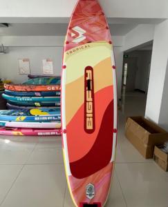 ปรับแต่งกระดานยืนพายแบบเป่าลมขนาด 11'*34''*6'' แบบ Drop Stitch SUP ขายส่งกระดานโต้คลื่นสำหรับกีฬาทางน้ำ BF09/2 Tab - Product Image 1