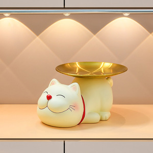 Lucky Cat Storage Ornament Resin Tray Irregular Shape Standing Type Multifunction Home Decoration Gift - Product Image 4