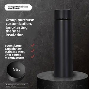 Intelligent Temperature-Displaying Stainless Steel Thermos <b>Cup</b> Vacuum Insulation <b>Large</b> Capacity <b>Tea</b>-Water Separation High-Value - Product Image 3