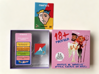 Boîte de rangement personnalisée Kingcard pour jeu de cartes en papier avec couvercle et base, motifs brodés, cartes d'affirmation pour jeux en famille et soirées