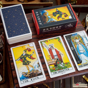 Klassische Professionelle Kollektion Kado Anpassbare Heißprägung 78 Vollplastik Abgerundete Tarotkarten für Anfänger Parteigebrauch Maßgefertigt - Product Image 5