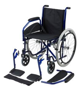 Silla de Ruedas Funcional y Cómoda de Acero Azul AOLIKE con Certificación CE e ISO, Precio de Fábrica, para Personas con Discapacidad - Product Image 1