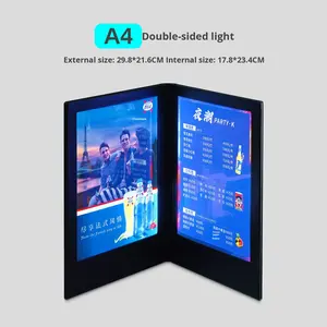 Letrero Luminoso LED <span class=keywords><strong>de</strong></span> Piel Sintética para <span class=keywords><strong>Bebidas</strong></span> y <span class=keywords><strong>Menú</strong></span>, Venta Directa <span class=keywords><strong>de</strong></span> Fábrica, para Hotel, <span class=keywords><strong>Cafetería</strong></span>, Bar, KTV, Libro <span class=keywords><strong>de</strong></span> Pedidos - Product Image 6