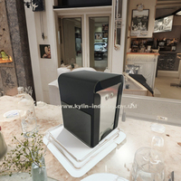 Distributeur de serviettes en fer blanc simple, bon marché avec porte-menu transparent